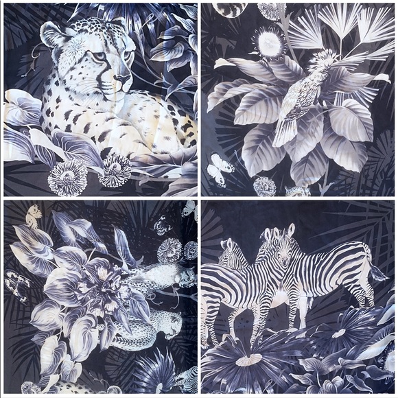 🔴SOLD Salvatore Ferragamo Animals Print Silk Scarf - Picture 4 of 7